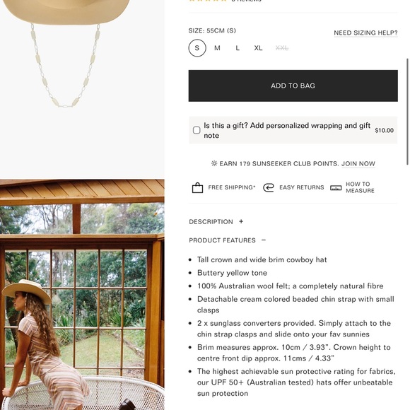 NEW! Lack of Color butter Cream Western Hat with Beaded Chain